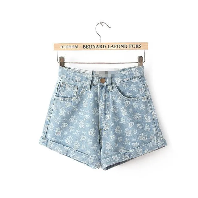 GCAROL Euro Style Women Denim Shorts Vintage High Waist Cuffed Jeans Shorts Street Wear Sexy Shorts For Summer Spring Autumn
