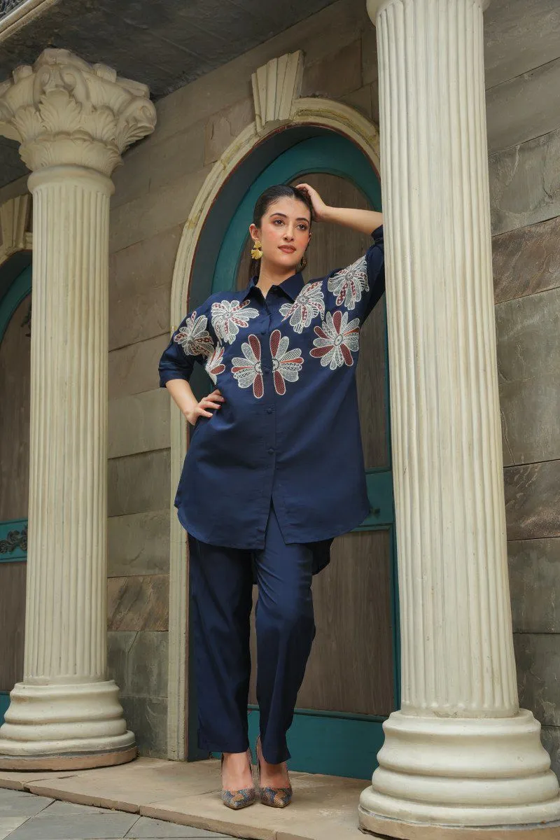 Holly Azure Embroidered Co-ord Set