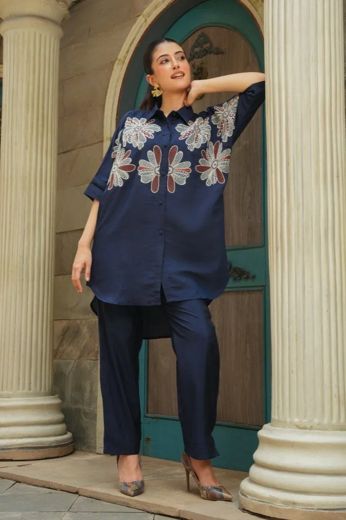 Holly Azure Embroidered Co-ord Set