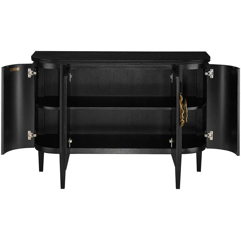 Modern Brass Fleur Demilune Sideboard