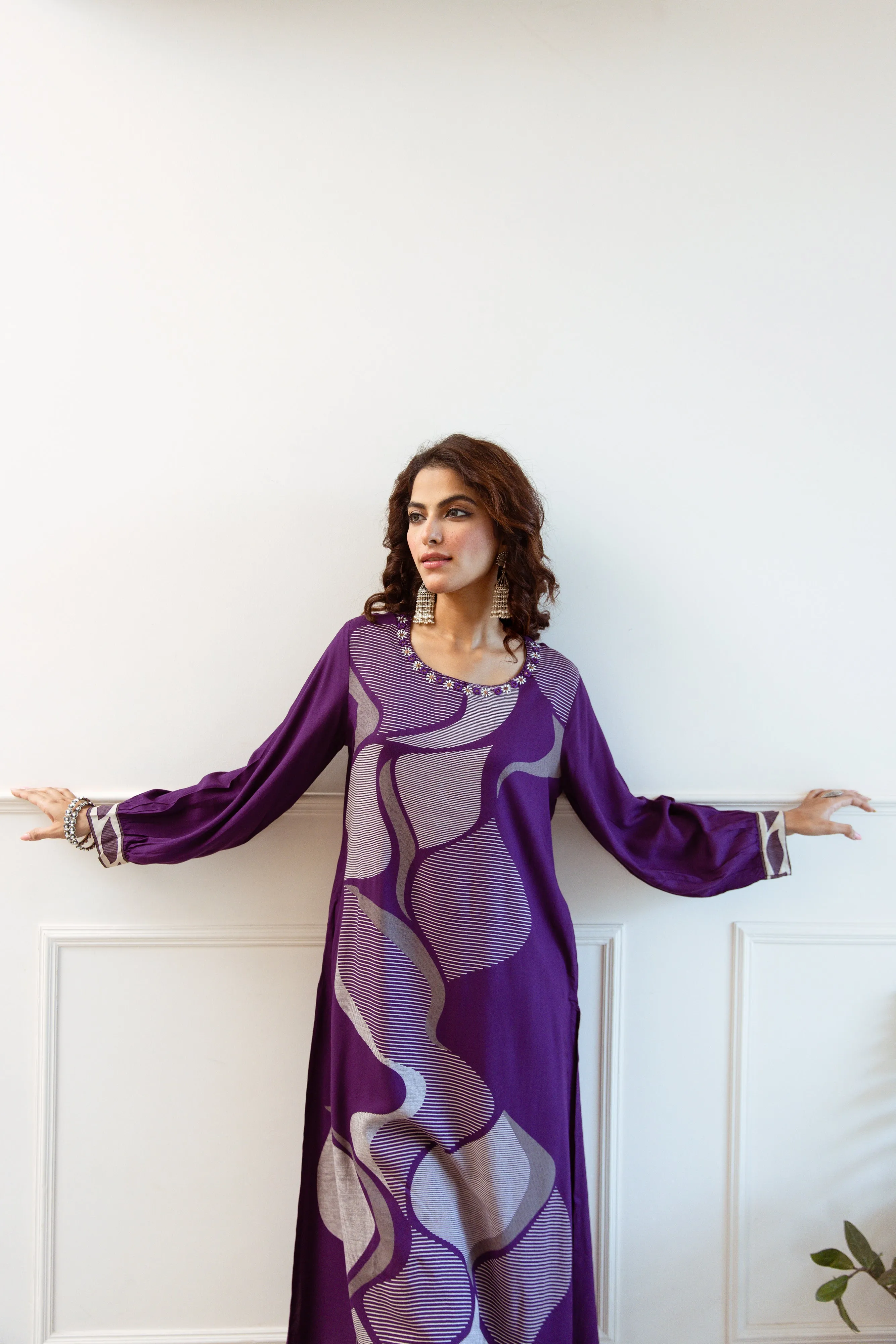 Siya Orchid Printed Kurta Pant Set